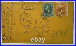 US 1870 Registered Mail small cover with scarce #147/152 combo usage $350-$450 CV