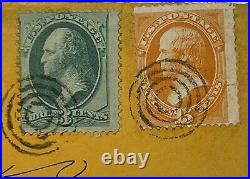 US 1870 Registered Mail small cover with scarce #147/152 combo usage $350-$450 CV