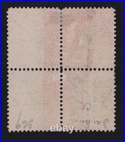 US 369 2c Lincoln Block of 4 Blue Paper with PF Cert VF+ SCV $1250