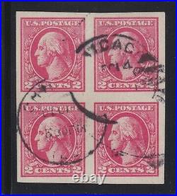 US 534B 2c Washington Used Block of 4 with PSE & PF Certs XF appr SCV $7250