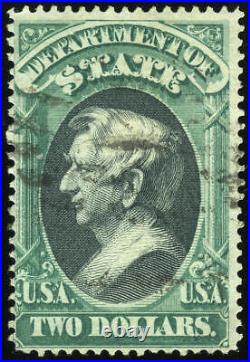 US #O68 $2 State, Just Fine, Used, reperfed right, light gum crease, PF (2018)