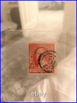 US Postage Stamp George Washington Two Cent 2¢ Red Stamp 1890 Shield Very Rare