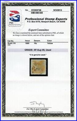 US SCOTT #116 USED-XF-SUPERB GRADED 95 With PSE CERT SMQ $1,050 (3/2/23 GP)