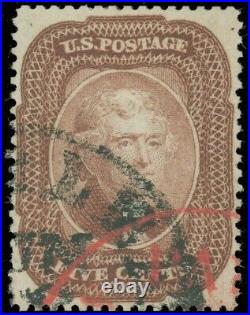 US SCOTT #29, Used-XF with Black & Red Cancels, 2000 PF Certificate, garyposner
