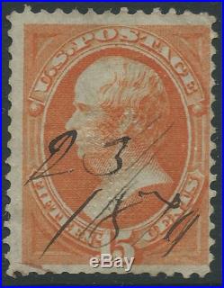 US Scott 141 15c 1870-1871 Webster-Orange With GRILL Used SCV $1,400.00