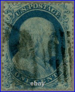 US Scott#18 VF+ 1857 Franklin, clear type I, withcomplete scrolls, bottom & sides
