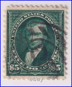 US Scott #278 John Marshall $5 Stamp Used, APS Certified CV $600