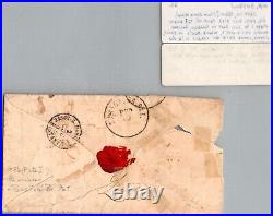 US Scott #36 Pair on Cover CDS from Boston to London then forwarded to Paris