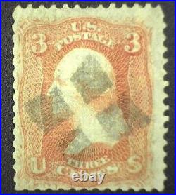 US Scott #85 Used 3c Washington Fine+ Very Nice Stamp