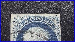 US Scott #8A BLUE Type llla Position 29R4 - With Doporto Plating Cert CV $1200