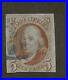 US Stamp #1 1847 Red Brown 5c Franklin imperf used SCV $350