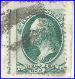 US Stamp 1875 Scott 169 CV$30,000 On Cover BlueGreen, SpecialPrint, 3c