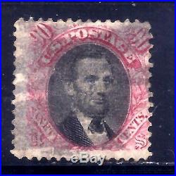 US Stamps #122 USED 90 cent 1869 Pictorial Issue F CV $1700 SCARCE