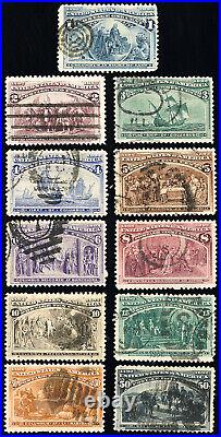 US Stamps # 230-40 Columbian Used VF 1¢ To 50¢