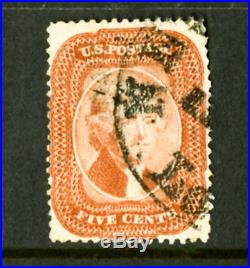 US Stamps # 27 5c Jefferson VF USED Scott Value $1,600.00