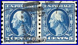 US Stamps # 396 Used Superb Gem Pair With PF Certificate