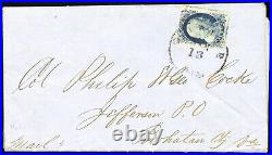 US Stamps # 9 Used XF on Folded Letter Mobile AL