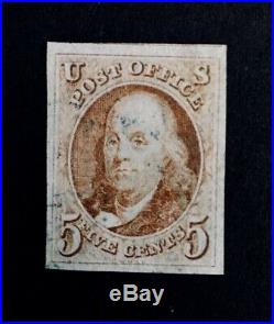 US Stamps, Scott #1 1847 5c'used' 2016 PSE Cert GC XF 90