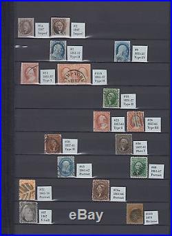 US Used 1851-1875 Early Classics collection with #1a #2 #14 #30 #76a Cat $30,280