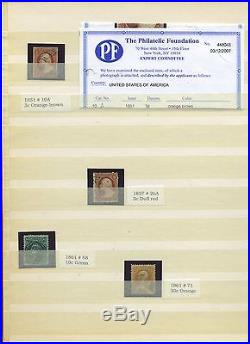 US Used Classics with #1b, #2 and Banknotes to 90c + certs Cat $41,750