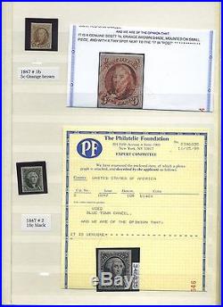 US Used Classics with #2 and Banknotes to 90c + certs Cat $13,730