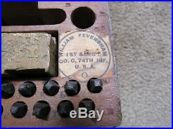 US WW1 M1910 Marking Outfit For Stamping Metal Marking Dog Tags missing #4 & E