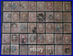 USA 1861-62 3c Large Collection 70++ stamps with fancy, cork, blue, grid, other