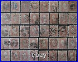 USA 1861-62 3c Large Collection 70++ stamps with fancy, cork, blue, grid, other