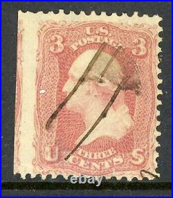USA 1861 Washington 3¢ Rose Scott #65 VFU R344