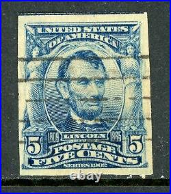 USA 1906 Lincoln 5¢ Blue Imperf Scott # 315 VFU M436