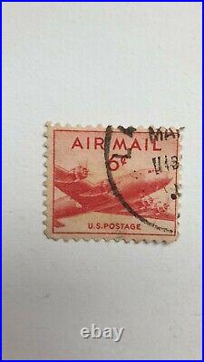 USA 6 Cent Red Air Mail Stamp (1940's) Lovely Condition Collector's Stamp