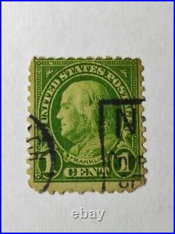 USA Benjamin Franklin 1 cent green stamp state postage stamp