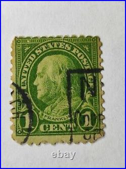 USA Benjamin Franklin 1 cent green stamp state postage stamp