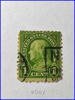 USA Benjamin Franklin 1 cent green stamp state postage stamp