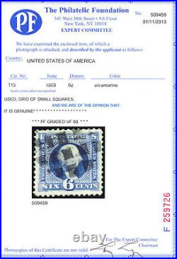 USA Scott# 115 USED VF 80 PF Certificate (421999)