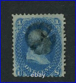 USA Scott # 92 Deep Blue Fine Used 1c US Stamp Cat $425