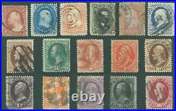 USA USED 19th Century Coll 16 CLASSIC Stamps! #26//162! Scott Cat Value 1675.00