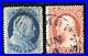 USAstamps Used FVF US Serie of 1857 Franklin Scott 24, 25 With Black Cancels