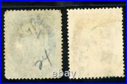 USAstamps Used FVF US Serie of 1857 Franklin Scott 24, 25 With Black Cancels