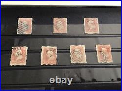 United States 1861 George Washington pink blue cancel & other used stamps A12658