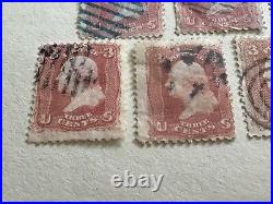 United States 1861 George Washington pink blue cancel & other used stamps A12658