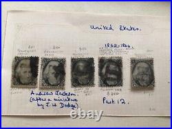 United States Andrew Jackson 1862-1866 five used stamps A11577