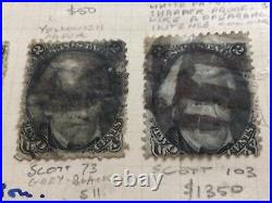 United States Andrew Jackson 1862-1866 five used stamps A11577