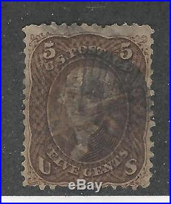 United States Postage Stamp, #95 Used F Grill, 1868