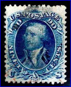 Us. #101 Used Grilled Issue Of 1868 Weiss Cert Almost Vf $2400.00 (esp#4006)