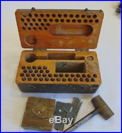 Us Wwi Military Army Dog Tag Metal Stamping Punch Rare Set Antique