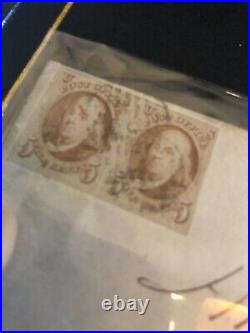 Us stamp scott 1 1847 Pair On Cover