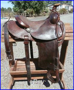 Used Balanced Ride Fallis Basket Stamp Saddle Silver Conchos Just cleaned/oiled