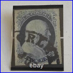 Used Stamp United States 1c Franklin Blue 1851