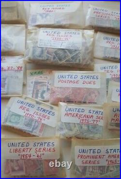 Used United States almost 5000 stamps 1851 to 1989 All off paper